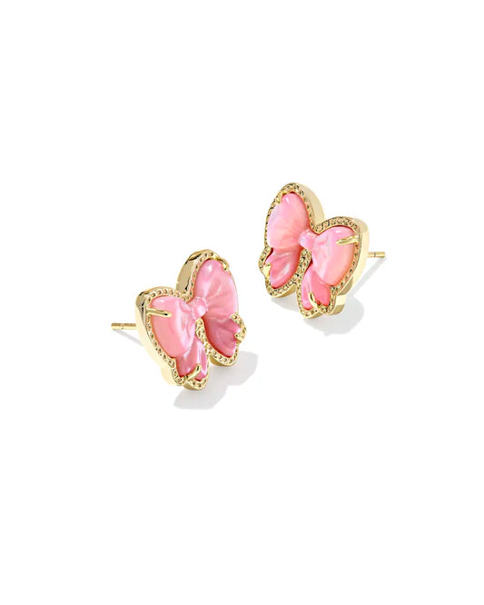 KENDRA SCOTT Haley Bow Gold Stud Earrings