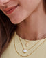 KENDRA SCOTT Volleyball Gold Short Pendant Necklace in White Mother-of-Pearl