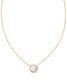 KENDRA SCOTT Volleyball Gold Short Pendant Necklace in White Mother-of-Pearl