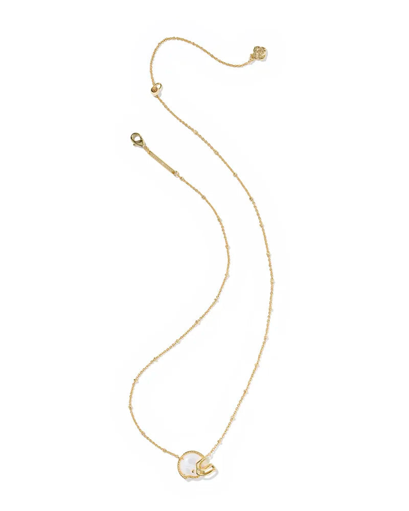 KENDRA SCOTT Football Helmet Gold Short Pendant Necklace