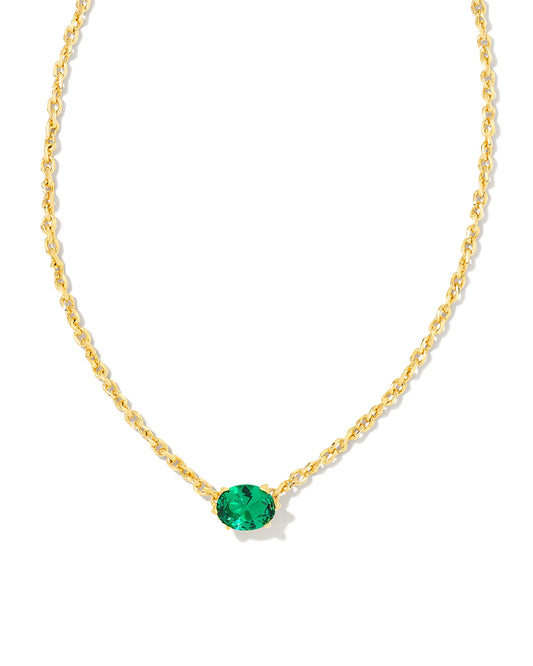 KENDRAA SCOTT Cailin Gold Pendant Necklace in Green Crystal