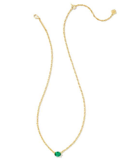 KENDRAA SCOTT Cailin Gold Pendant Necklace in Green Crystal