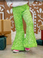 Lime Green Sequin Bell Bottoms