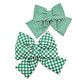 Green Check Medium Bow