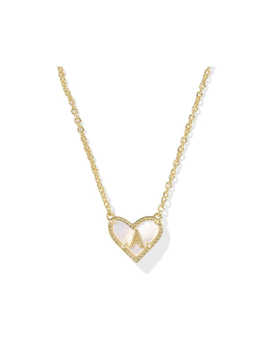 KENDRA SCOTT Heart Letter A Short Pendant Necklace