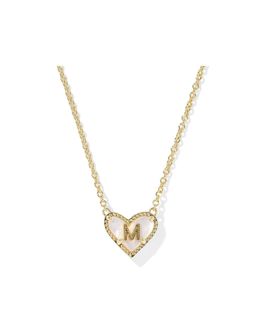 KENDRA SCOTT Heart Letter M Short Pendant Necklace
