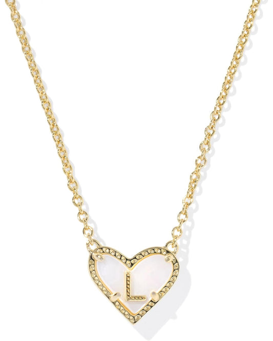 KENDRA SCOTT Heart Letter L Short Pendant Necklace