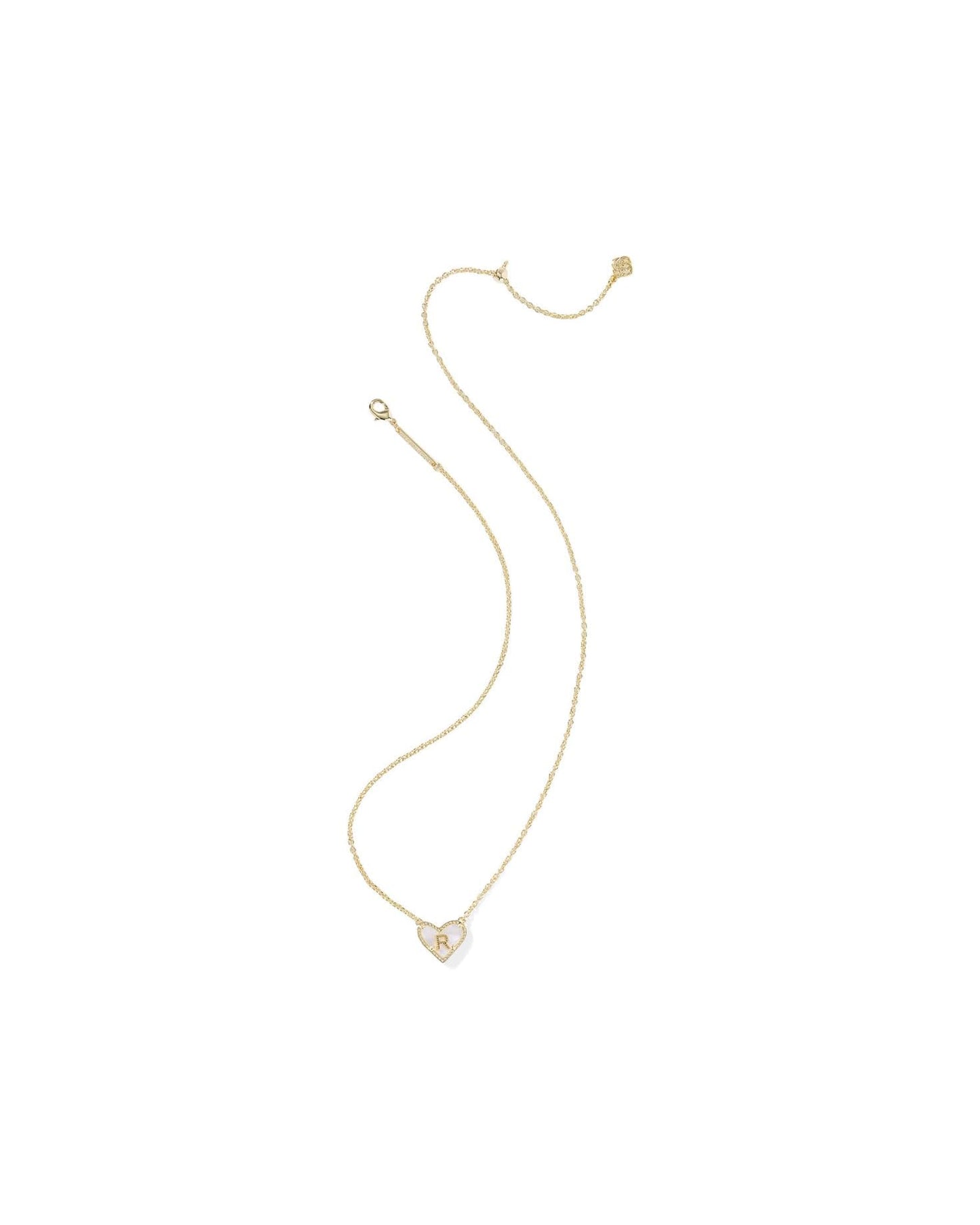 KENDRA SCOTT Heart Letter R Short Pendant Necklace