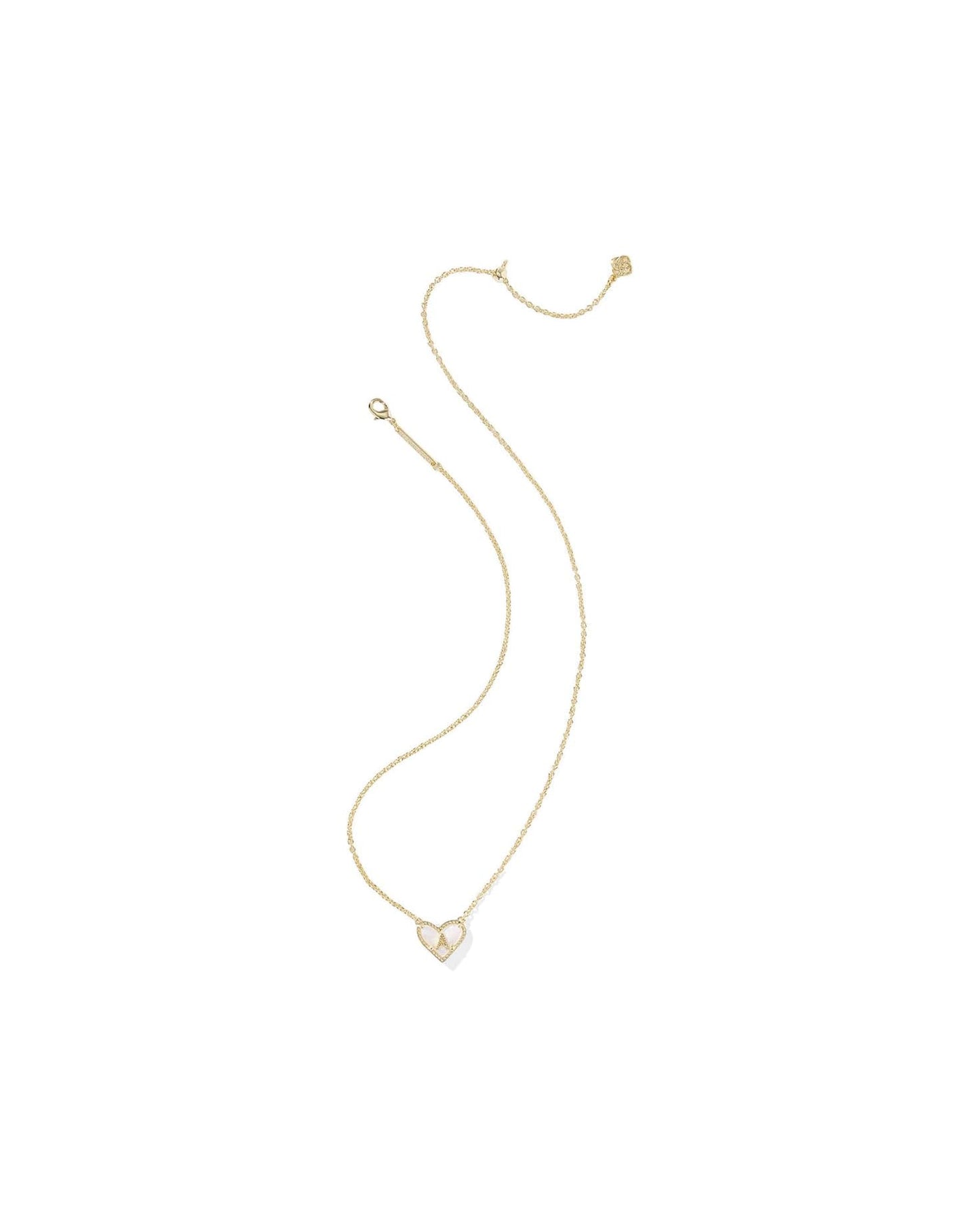KENDRA SCOTT Heart Letter A Short Pendant Necklace