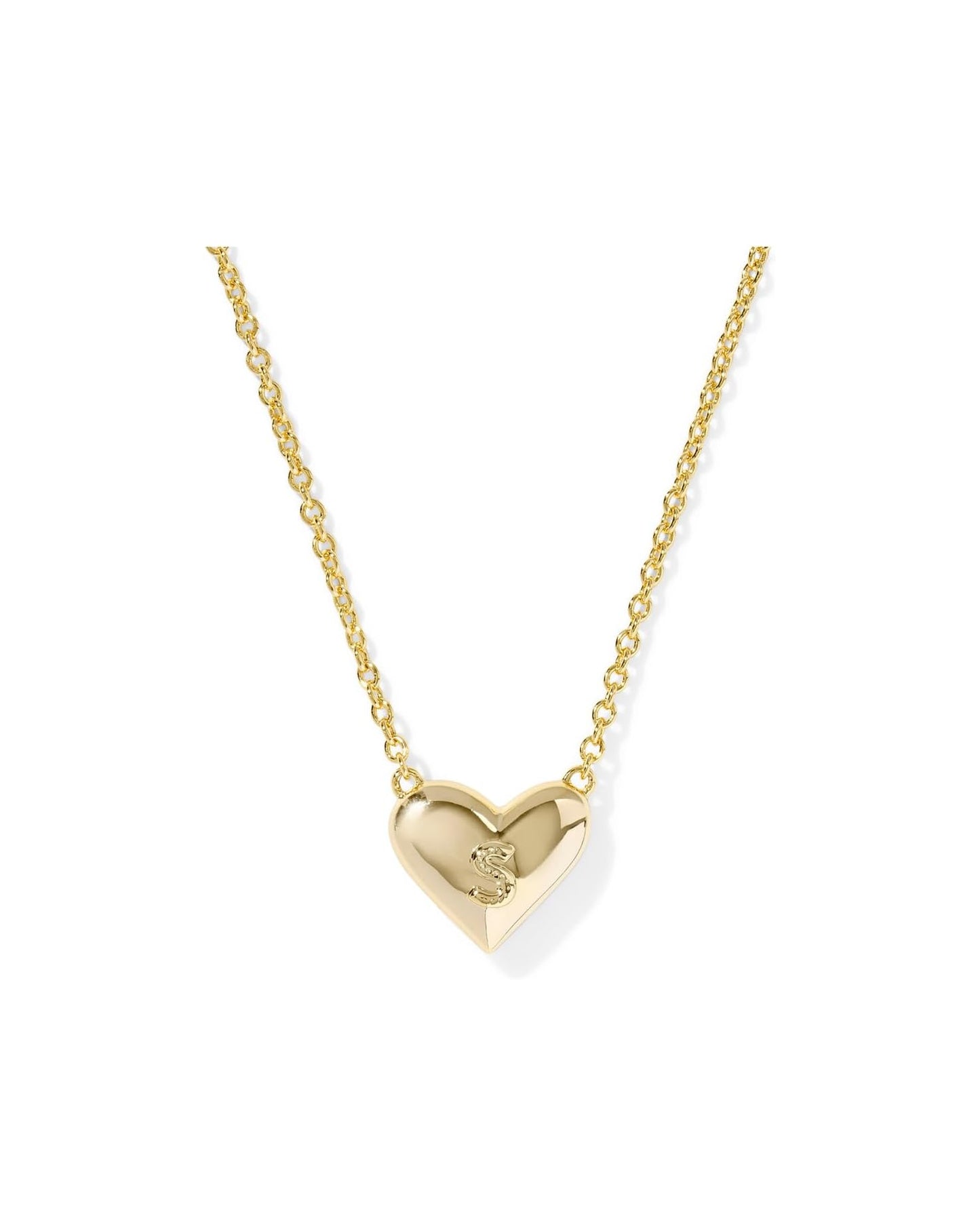 KENDRA SCOTT Heart Letter S Short Pendant Necklace