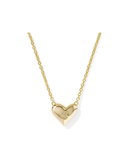 KENDRA SCOTT Heart Letter S Short Pendant Necklace