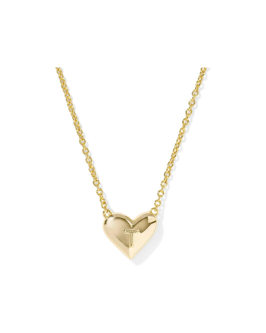 KENDRA SCOTT Heart Letter T Short Pendant Necklace