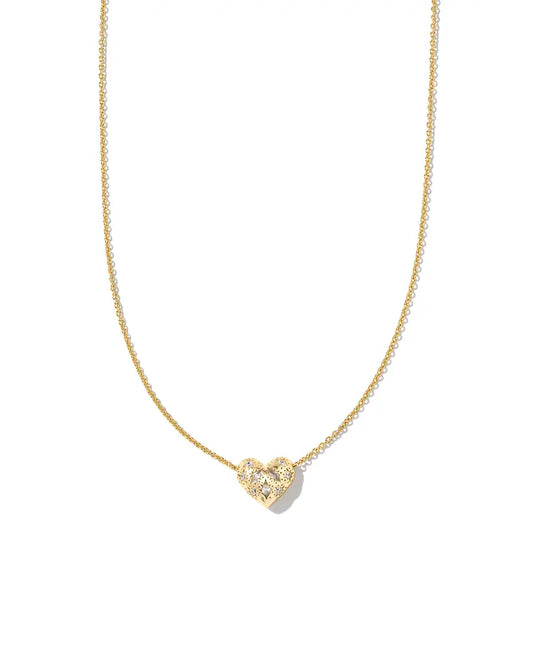 KENDRA SCOTT Holland Gold Heart Short Pendant Necklace in White