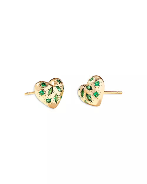 Kendra Scott Holland 14K Gold Plated Mixed Cut Stone Heart Stud Earrings