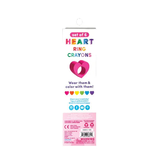 Heart Ring Crayons - Set of 6