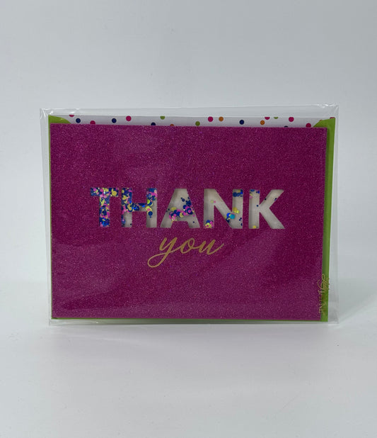 Greeting Card Glitter Thank You