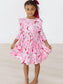 Jolly Old Saint Nick 3/4 Sleeve Ruffle Twirl Dress