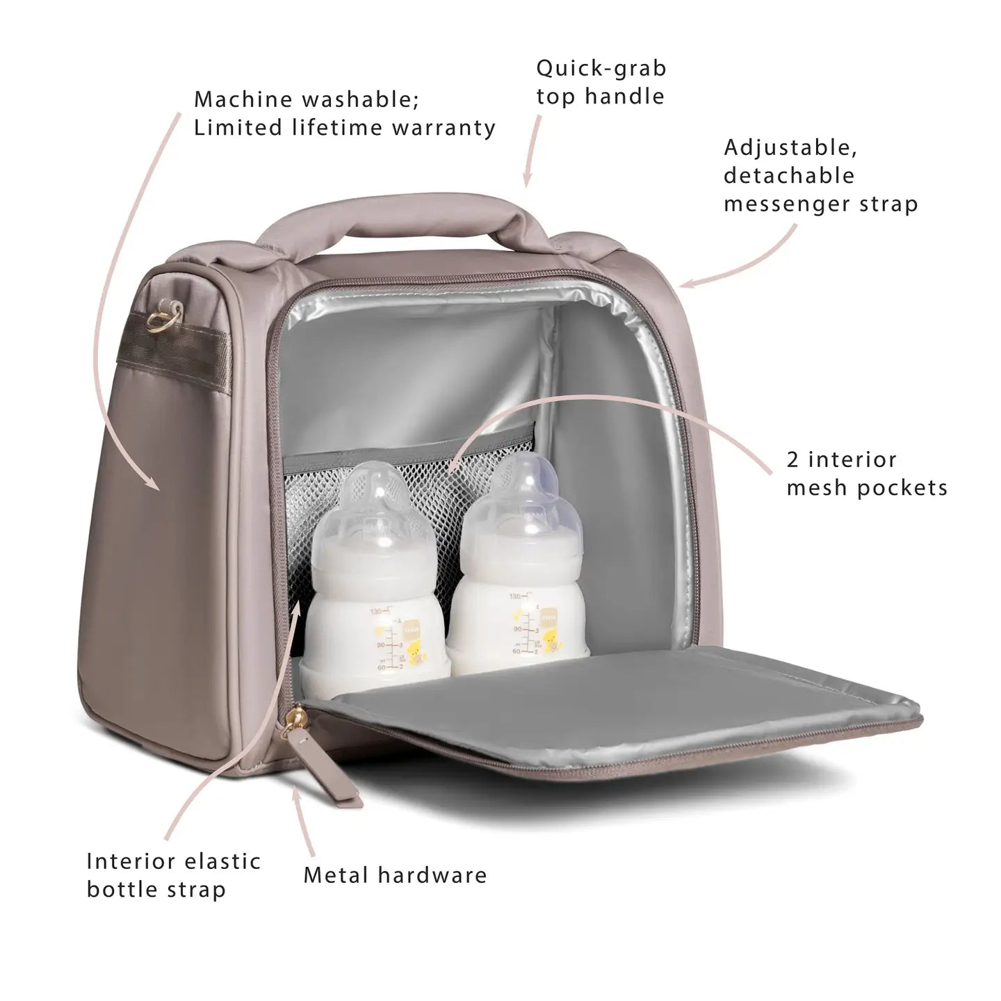 Insulated Bottle Bag Taupe