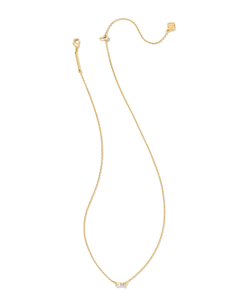 KENDRA SCOTT Juliette Gold Pendant Necklace in White Crystal