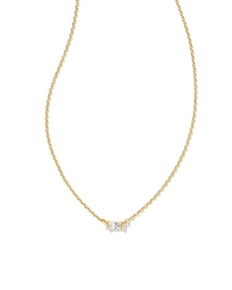 KENDRA SCOTT Juliette Gold Pendant Necklace in White Crystal