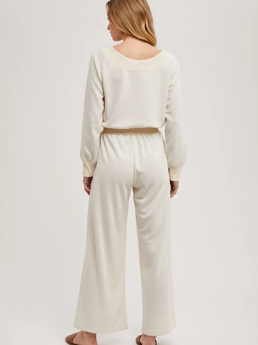 Wide Neck Off the Shoulder Knit Jumpsuit