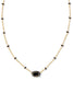 KENDRA SCOTT Mini Elisa Gold Enamel Frame Short Pendant Necklace in BlacK