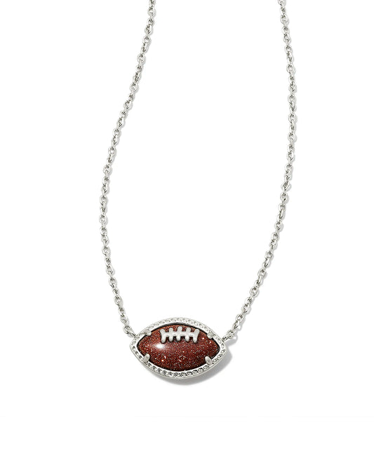 KENDRA SCOTT Football Silver Short Pendant Necklace