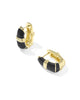 Courtney Gold Enamel Huggie Earrings Black