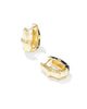 Courtney Gold Enamel Huggie Earrings Black