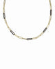 Courtney Gold Enamel Link and Chain Necklace Black