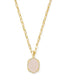 KENDRA SCOTT Daphne Gold Pave Frame Short Pendant Necklace in Iridescent Drusy