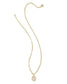 KENDRA SCOTT Daphne Gold Pave Frame Short Pendant Necklace in Iridescent Drusy