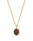 KENDRA SCOTT Daphne Gold Pave Frame Short Pendant Necklace in Smoky Quartz