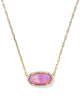Elisa Pave Frame Gold Short Pendant Necklace