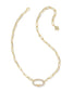 KENDRA SCOTT Emery Gold Link and Chain Necklace in White Crystal