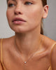 Mini Elisa Silver Satellite Short Pendant Necklace in Ivory Mother-of-Pearl