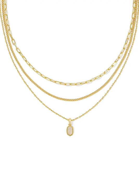 KENDRA SCOTT Mini Elisa Gold Triple Strand Necklace