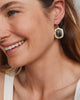 Tiger Striped Daphne Gold Drop Earrings Dark Brown