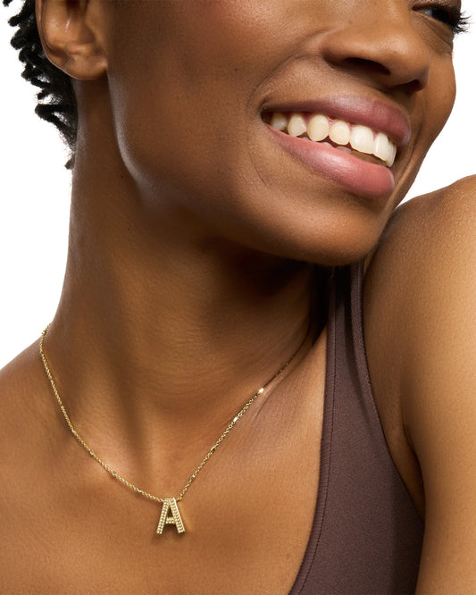 KENDRA SCOTT Letter A Pendant Necklace in Gold