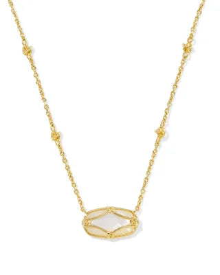 KENDRA SCOTT Elisa Lattice Frame Gold Short Pendant Necklace