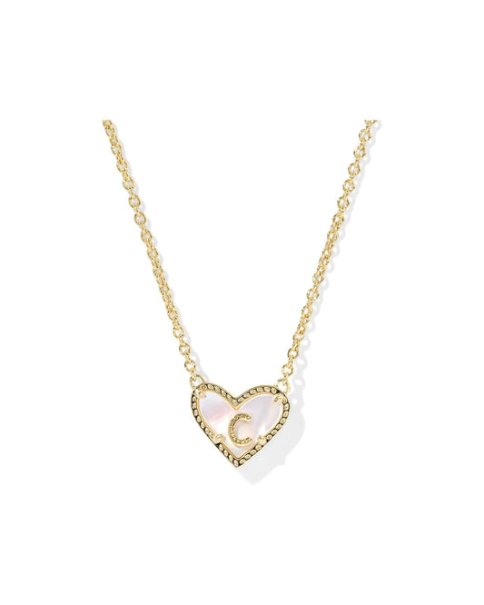 KENDRA SCOTT Heart Letter C Short Pendant Necklace