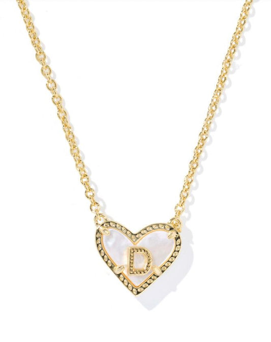 KENDRA SCOTT Heart Letter D Short Pendant Necklace