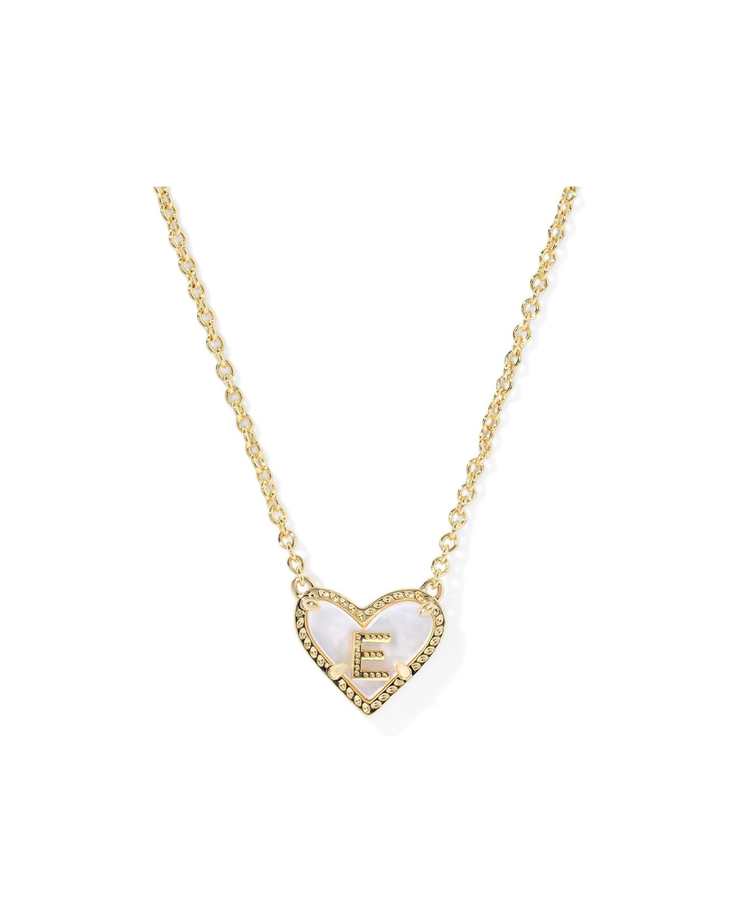 KENDRA SCOTT Heart Letter E Short Pendant Necklace