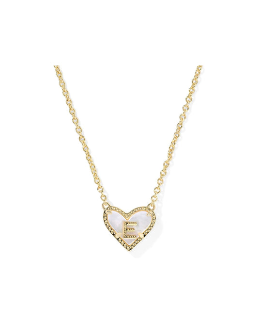 KENDRA SCOTT Heart Letter E Short Pendant Necklace