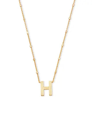 KENDRA SCOTT Letter H Pendant Necklace in Gold