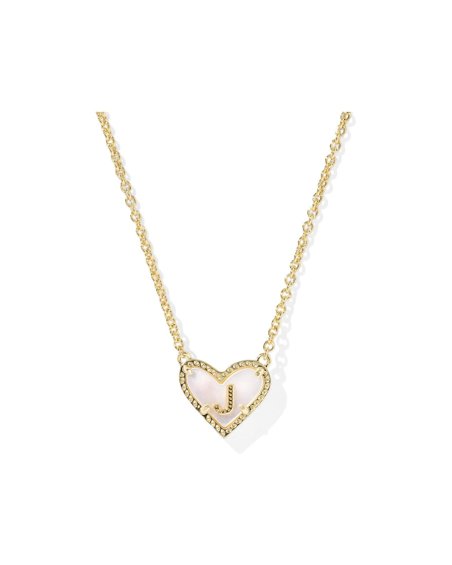 KENDRA SCOTT Heart Letter J Short Pendant Necklace