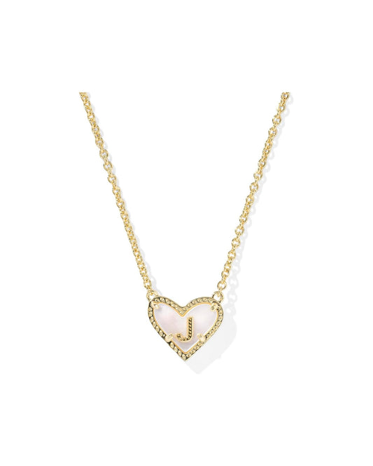 KENDRA SCOTT Heart Letter J Short Pendant Necklace