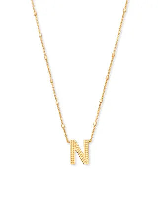 KENDRA SCOTT Letter N Pendant Necklace in Gold