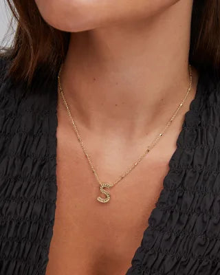 KENDRA SCOTT Letter S Pendant Necklace in Gold
