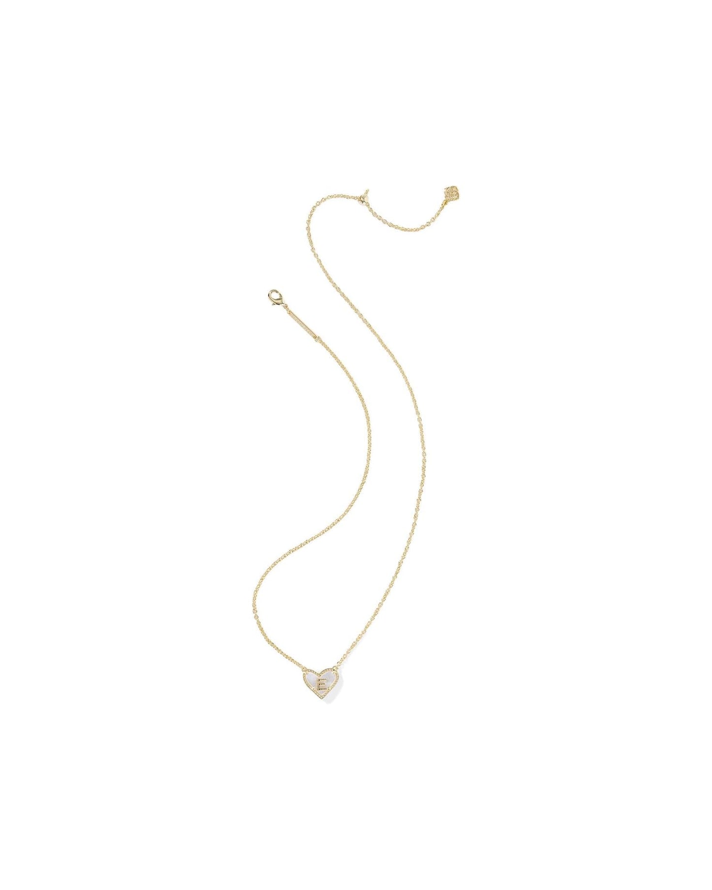 KENDRA SCOTT Heart Letter E Short Pendant Necklace